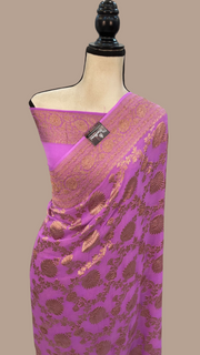 Khaddi Georgette Banarasi Saree -  Antique zari - The Handlooms