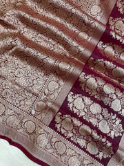 Pure Katan Silk Banarasi Handloom Saree - Tanchui Brocade - The Handlooms