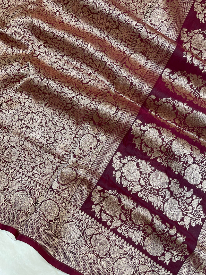 Pure Katan Silk Banarasi Handloom Saree - Tanchui Brocade - The Handlooms