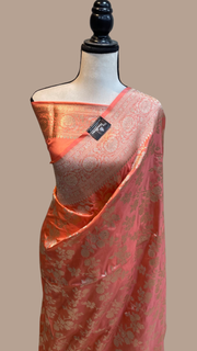 Pure Katan Silk Banarasi Handloom Saree - All Over Jaal Work - The Handlooms