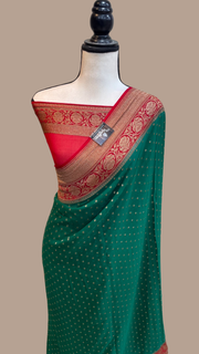 Khaddi Georgette Banarasi Saree -  Antique zari - The Handlooms