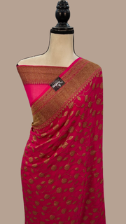 Khaddi Georgette Banarasi Saree -  Antique zari - The Handlooms