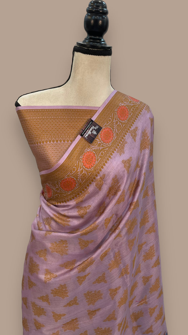 Pure Tussar Silk Handloom Banarasi Saree - The Handlooms