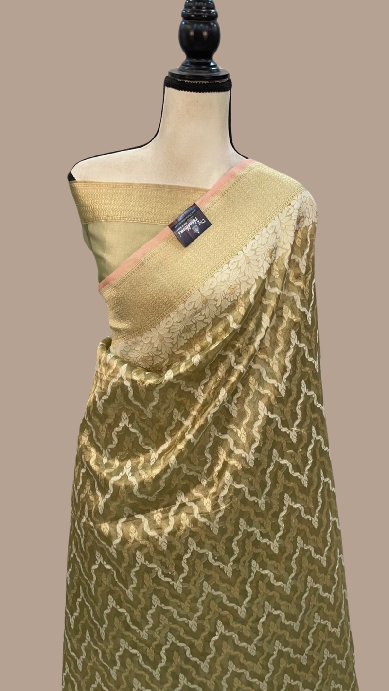 Pure Tissue Reshmi zari Banarasi Saree - The Handlooms