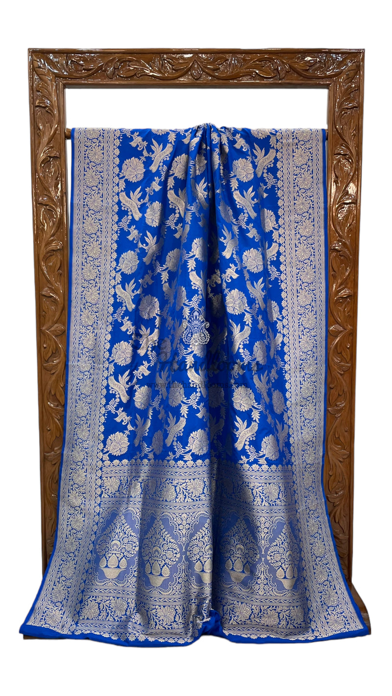 Pure Katan Silk Banarasi Handloom Saree - All Over Jaal Work - The Handlooms