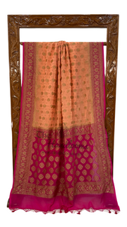 Pure Khaddi Georgette Banarasi Saree -  Antique zari - The Handlooms