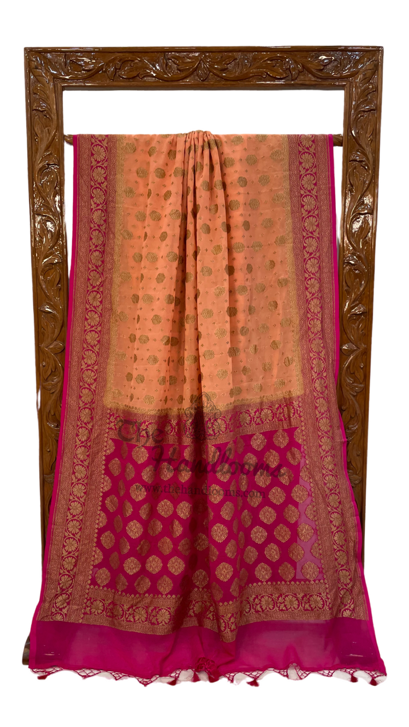 Pure Khaddi Georgette Banarasi Saree -  Antique zari - The Handlooms