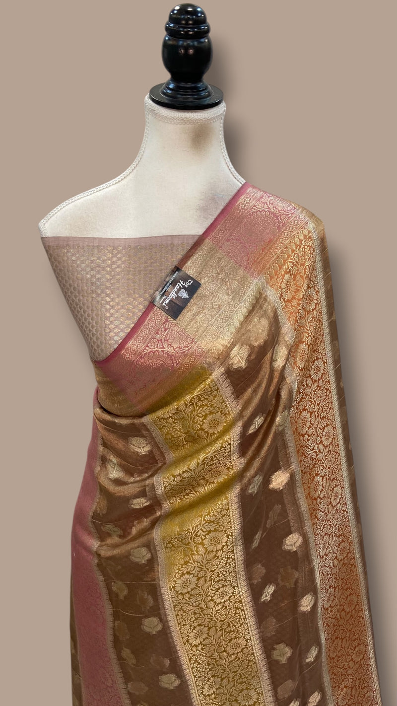 Pure Chiniya Tissue Silk Handloom Banarasi Saree