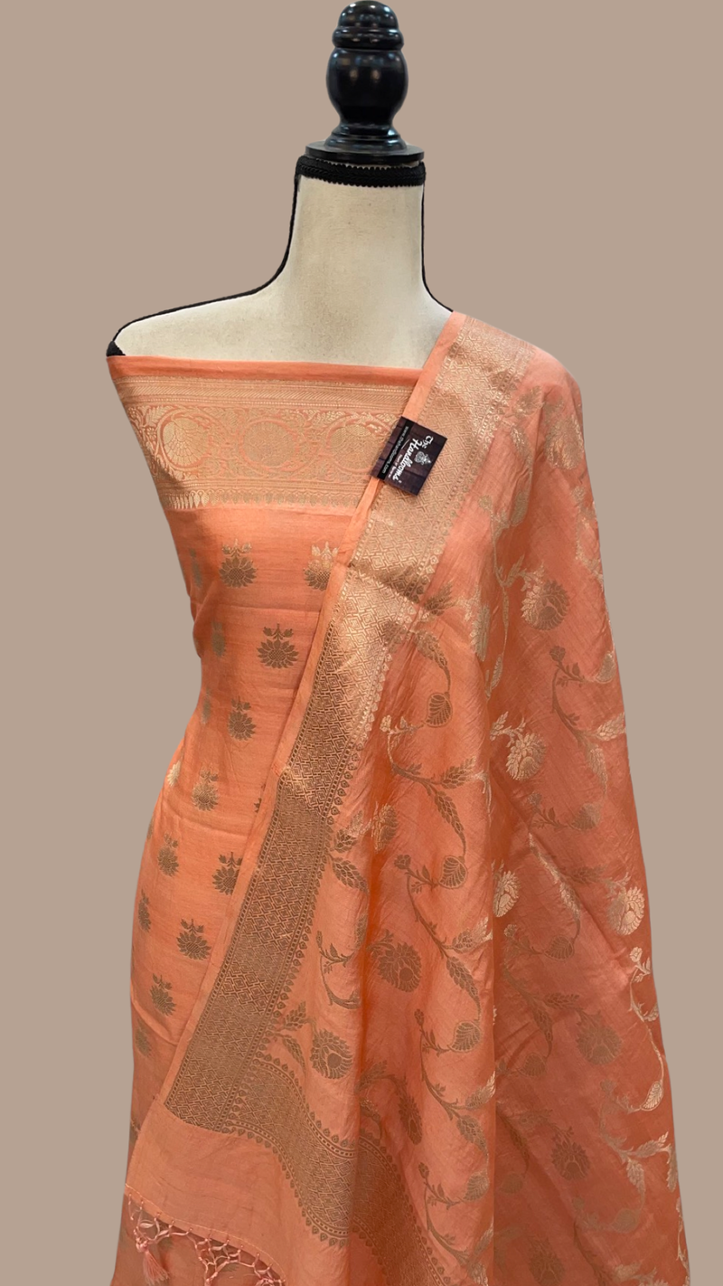 Pure Chiniya Silk Handlooms Banarasi Dress material - The Handlooms