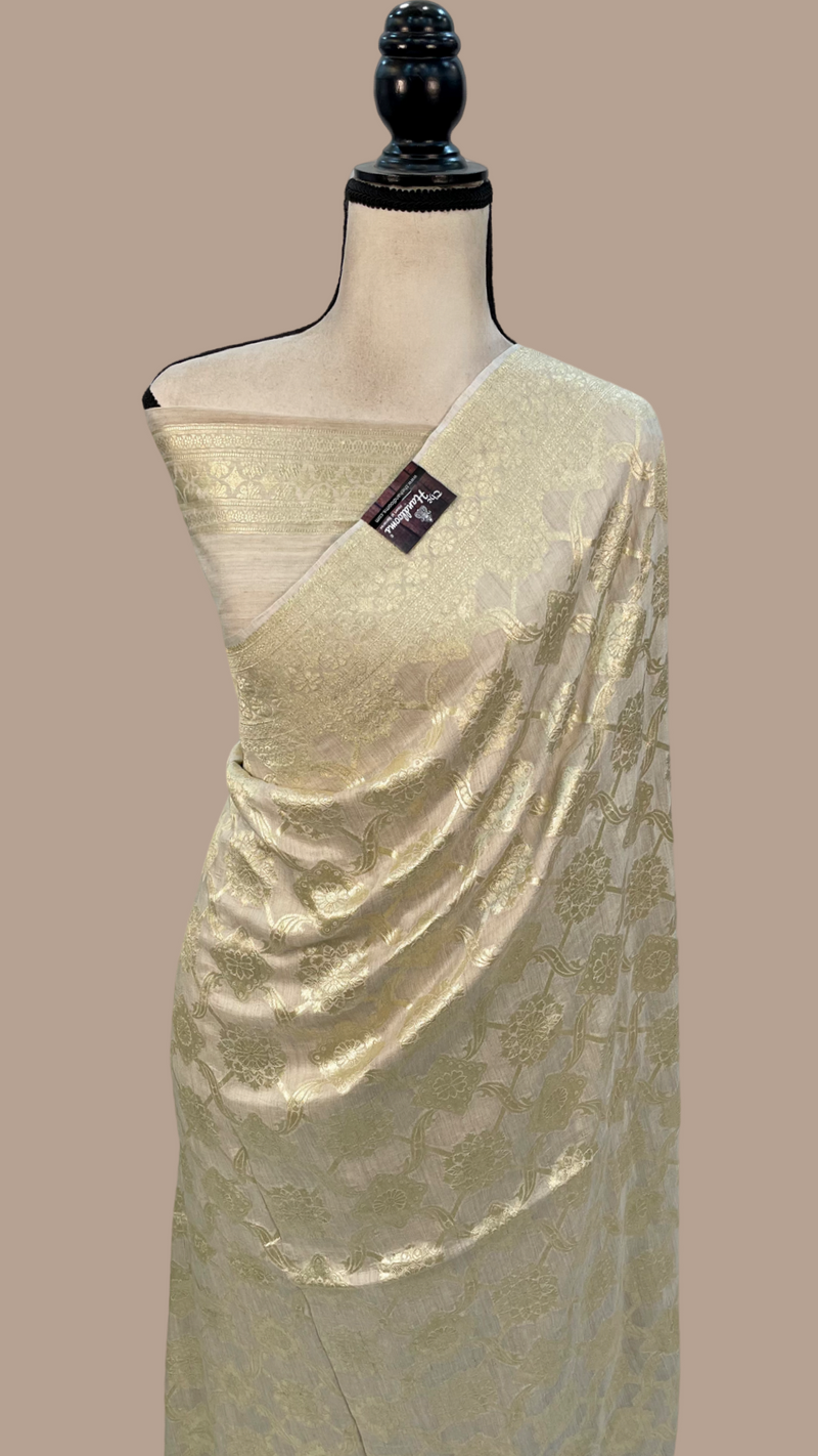 Moonga Georgette Handloom Banarasi Saree - The Handlooms