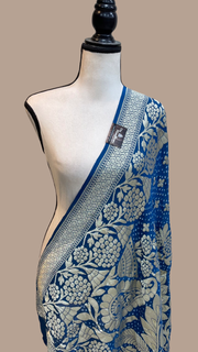 Pure Georgette Banarasi Bandhej Handloom Dupattta - The Handlooms