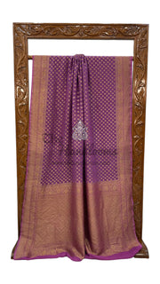 Khaddi Georgette Handloom Banarasi Saree -  Antique zari - The Handlooms