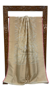 Pure Katan Silk Banarasi Handloom Saree - All over Sona Roopa Jaal work - The Handlooms