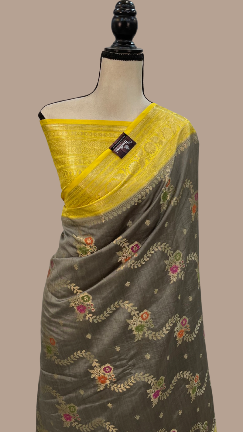 Pure Chiniya Silk Handloom Banarasi Saree - The Handlooms