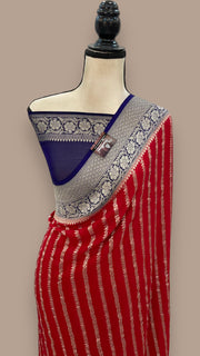 Khaddi Georgette Banarasi Saree - water zari - The Handlooms