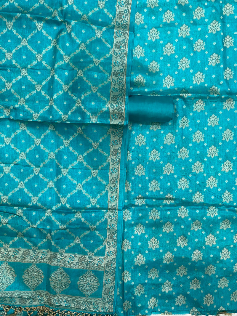Pure Tussar Silk Banarasi Dress material