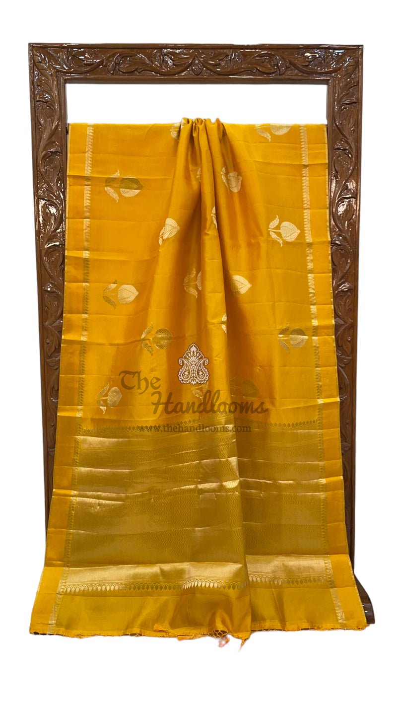 Pure Mango Silk Banarasi Handloom Saree - The Handlooms