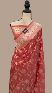 Pure Katan Silk Banarasi Handloom Saree - All over Sona Roopa Jaal work - The Handlooms