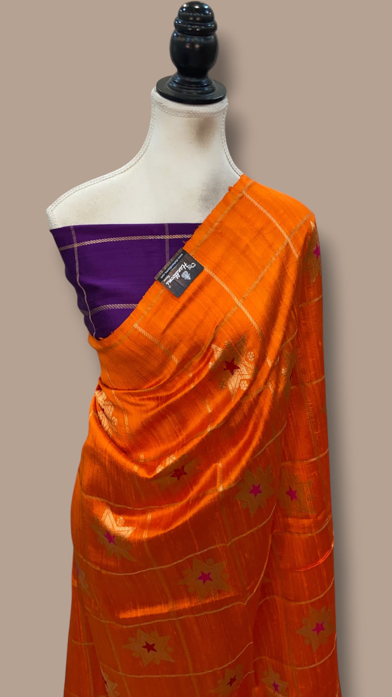 Pure Raw Silk Handloom Banarasi Saree