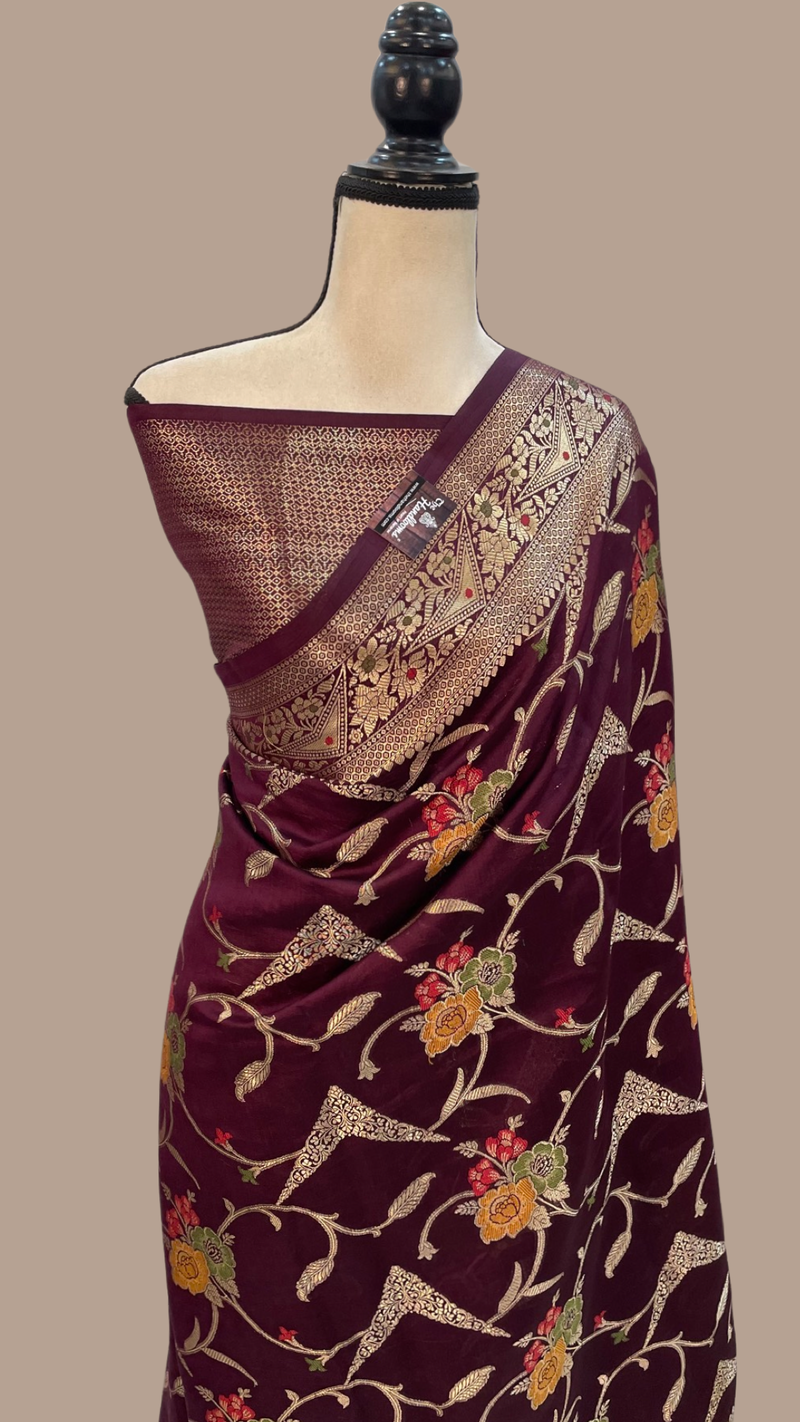 Pure Chiniya Silk Handloom Banarasi Saree - The Handlooms