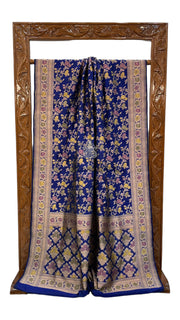 Pure Katan Silk Banarasi Handloom Saree - All over Jaal work with Meenakari - The Handlooms