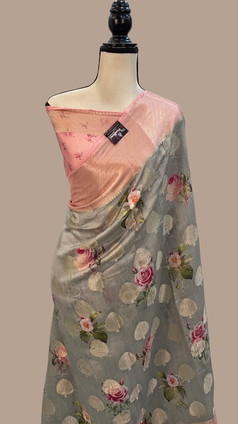 Pure Chiniya Silk Handloom Banarasi Saree - The Handlooms