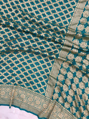 Pure Georgette Banarasi Bandhej Handloom Saree - The Handlooms
