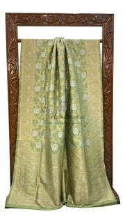 Pure Katan Silk Banarasi Handloom Saree - All over Sona Roopa Jaal work - The Handlooms