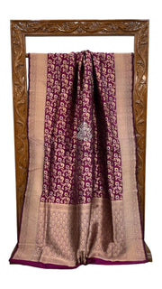 Pure Katan Silk Banarasi Handloom Saree - All over Jaal work with Meenakari - The Handlooms