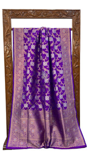 Pure Katan Silk Banarasi Handloom Saree - All over Sona Roopa Jaal work - The Handlooms