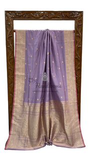 Pure Katan Silk Banarasi Handloom Saree - All over Kadua motifs With Meenakari - The Handlooms