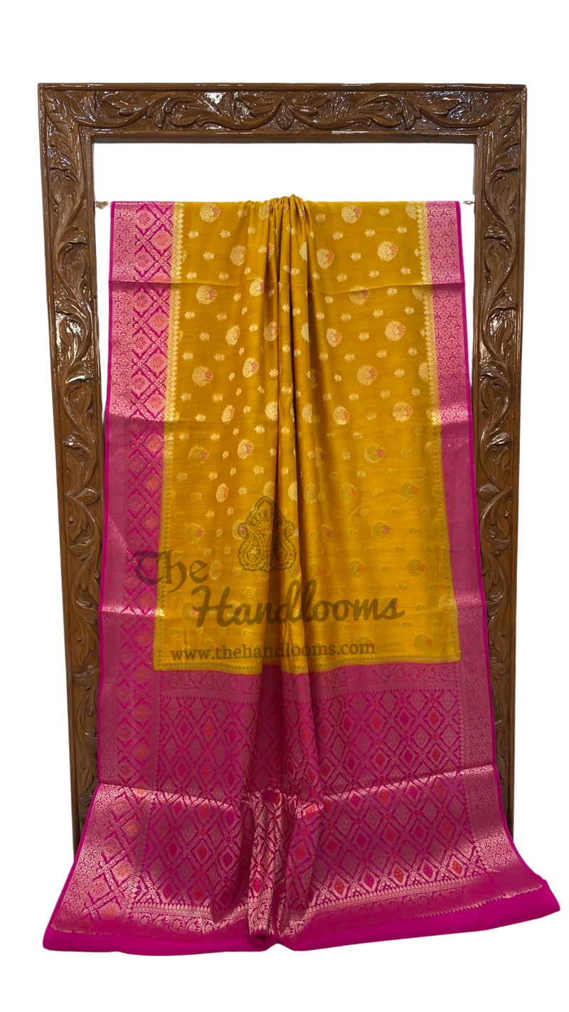 Pure Chiniya Silk Handloom Banarasi Saree - The Handlooms