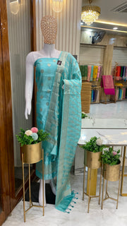 Pure Chiniya Silk Handlooms Banarasi Dress material - The Handlooms