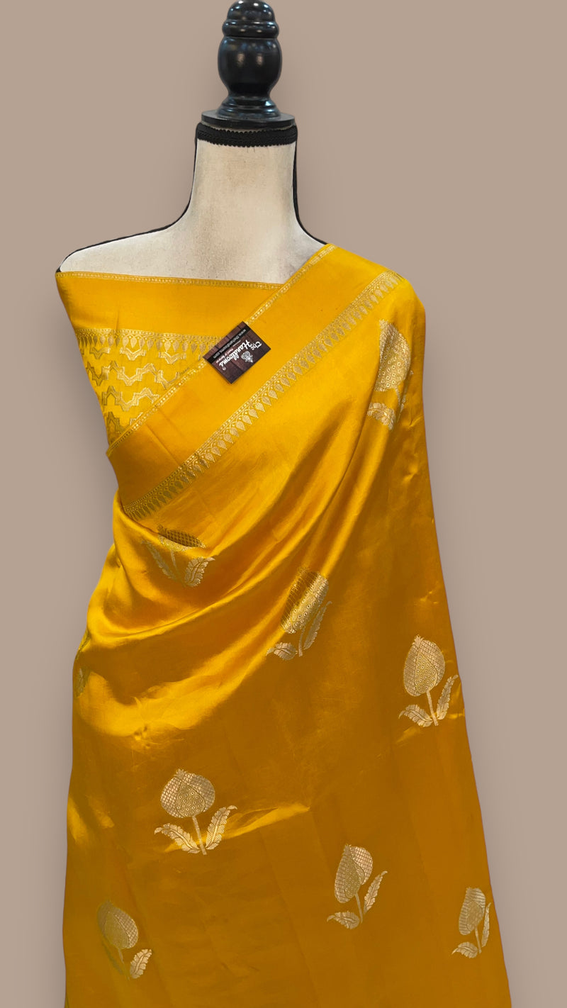 Pure Mango Silk Banarasi Handloom Saree - The Handlooms