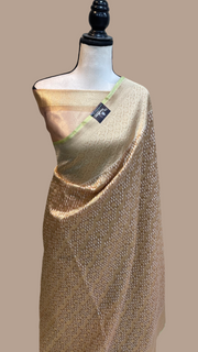 Pure Tissue Reshmi Zari Banarasi Brocade Handloom Saree - The Handlooms