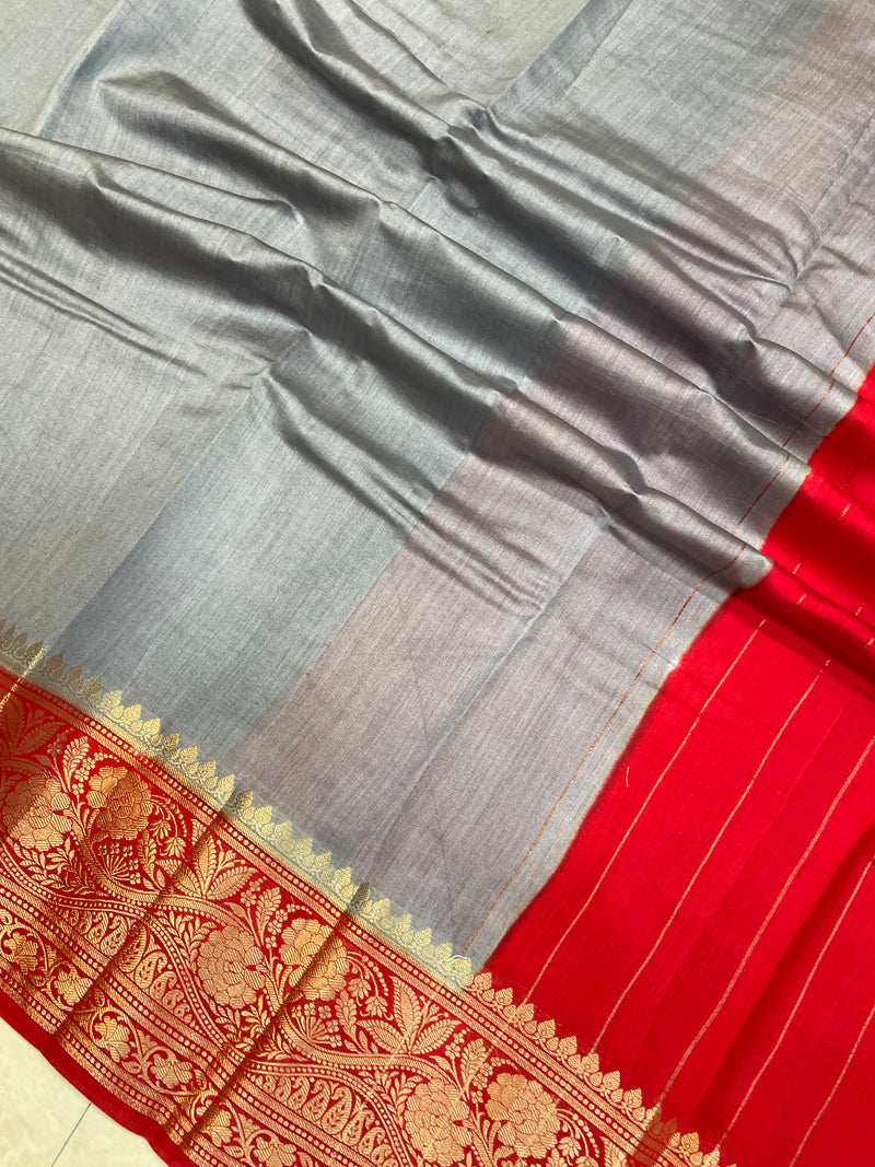 Pure Chiniya Silk Khaddi Handloom Banarasi Saree - The Handlooms