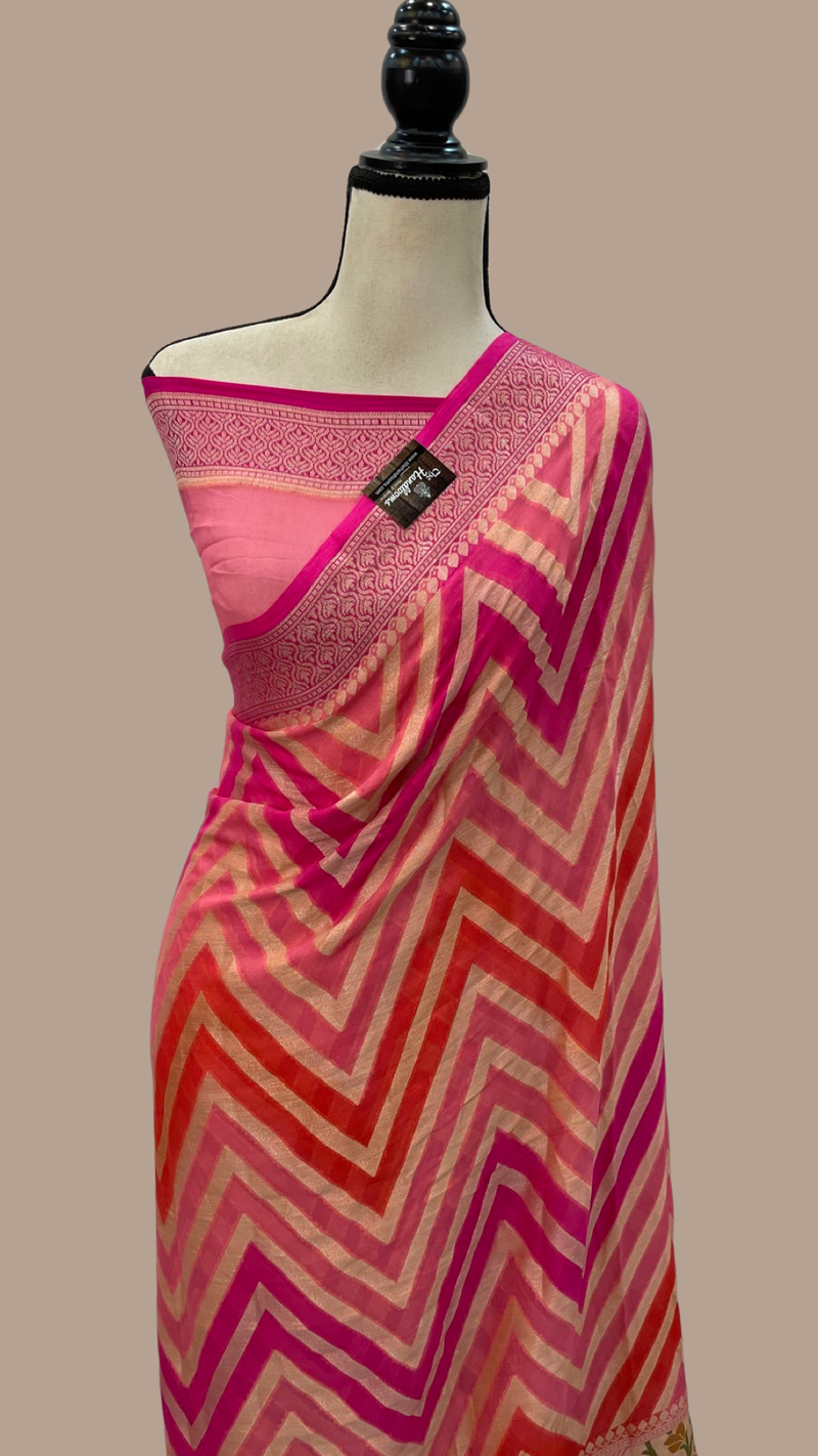 Rangkat Pure Chiffon Khaddi Banarasi Saree - The Handlooms