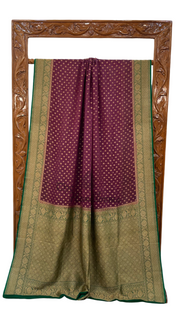 Khaddi Georgette Handloom Banarasi Saree -  Antique zari - The Handlooms