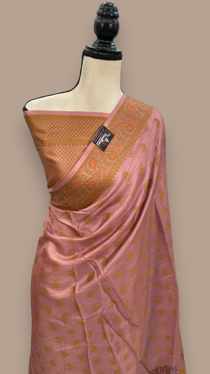 Pure Tussar Silk Handloom Banarasi Saree - The Handlooms