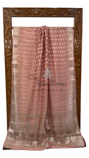 Pure Kora Tissue Crush Handloom Banarasi Saree - The Handlooms