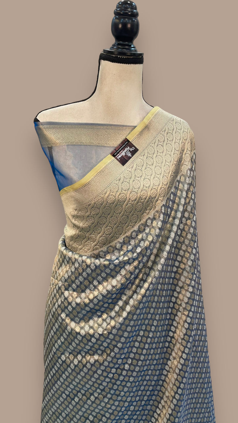 Pure Tissue Reshmi zari Banarasi Saree - The Handlooms