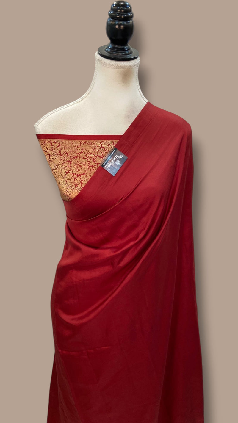 Pure Katan Silk Handloom Banarasi Saree-Plain
