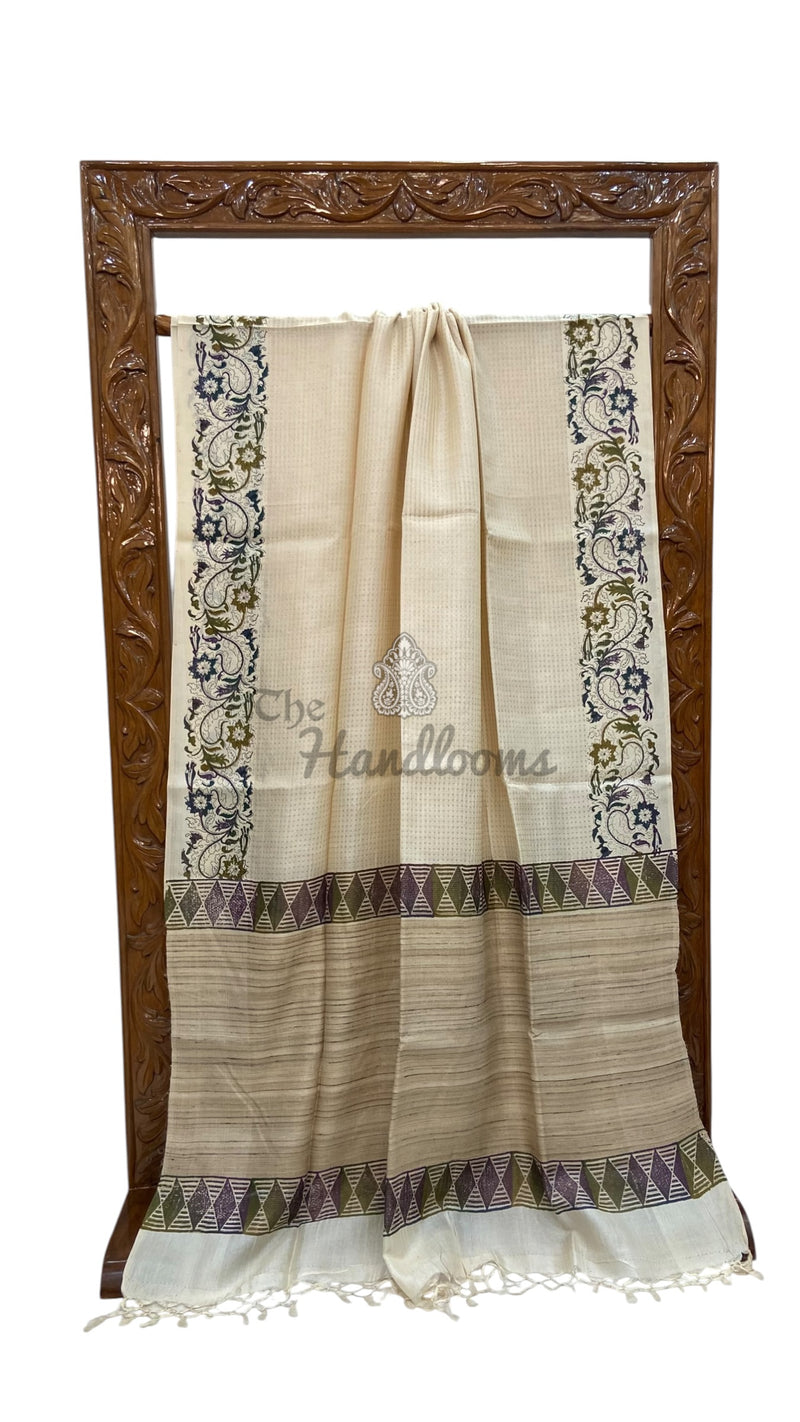 Pure Tussar Silk Handloom Banarasi Saree
