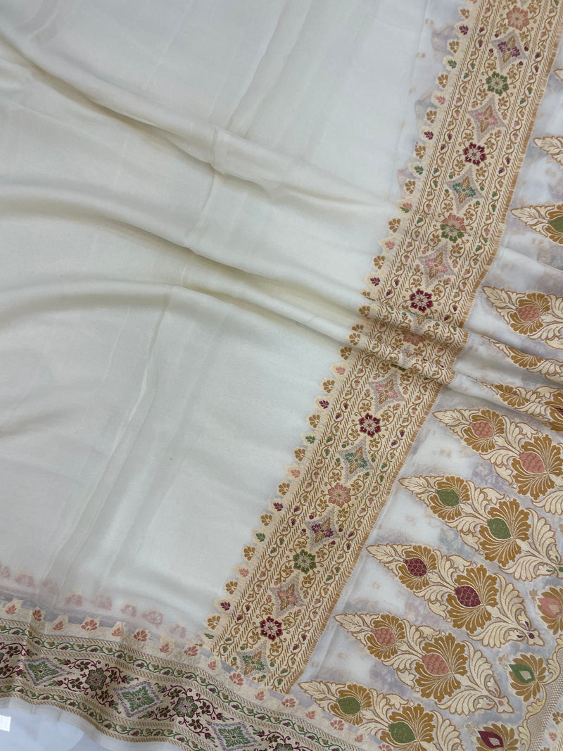 Pure Chiffon Khaddi Banarasi Saree - The Handlooms