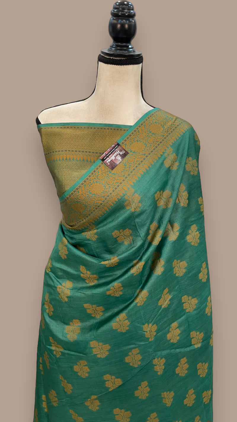 Pure Tussar Silk Handloom Banarasi Saree - The Handlooms