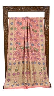 Khaddi Georgette Handloom Banarasi Saree - All over Jaal Work With Meenakari - The Handlooms