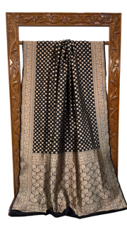 Pure Katan Silk Banarasi Handloom Saree - All over jaal work - The Handlooms