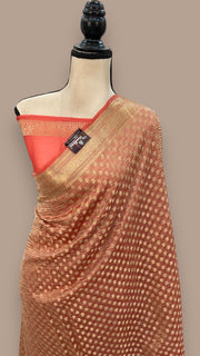 Pure Kora Tissue Crush Handloom Banarasi Saree - The Handlooms