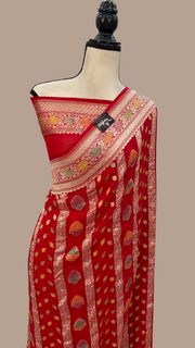 Khaddi Georgette Handloom Banarasi Saree - The Handlooms