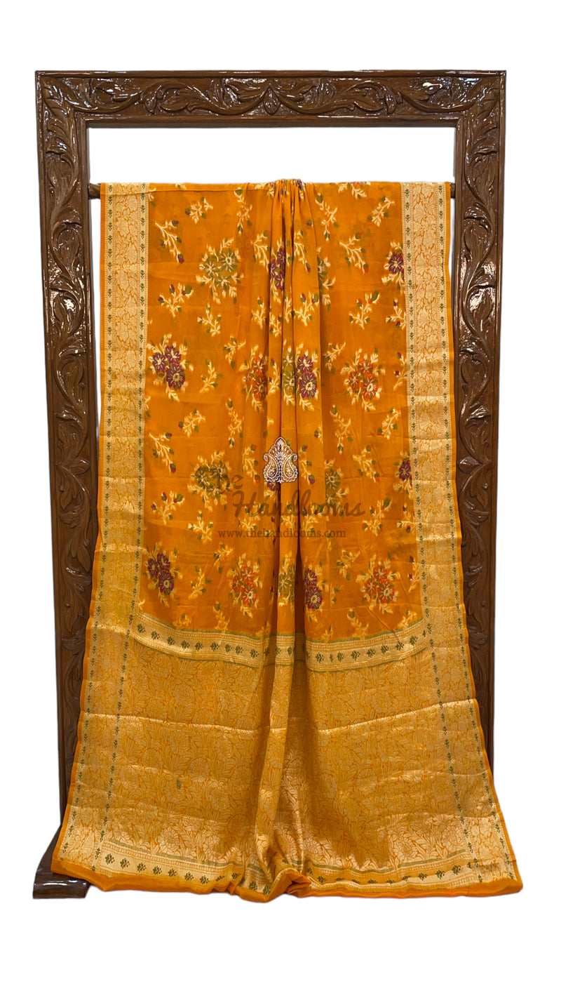 Pure Chiffon Khaddi Banarasi Saree - The Handlooms